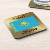 カザフスタン国旗+文字コースター コースター (左側)