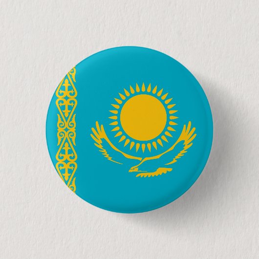 カザフスタン国旗 缶バッジ (正面)