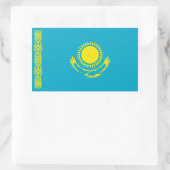 カザフスタン国旗 長方形シール (バッグ)