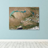 カザフスタン東部のバルクハッシュ湖 キャンバスプリント (インサイチュ (ウッドフロア))