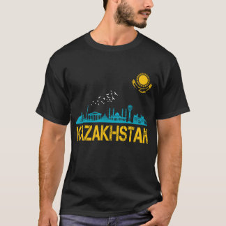 カザフスタン、カザフスタン国旗、カザフスタン国旗。 Tシャツ