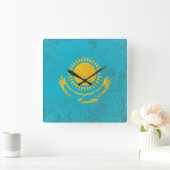 カザフスタン スクエア壁時計 (ホーム)