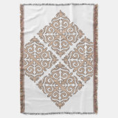 カザフ語オーナメントパターン スローブランケット (正面縦)