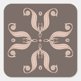 カザフ語チューリップ模様 スクエアシール