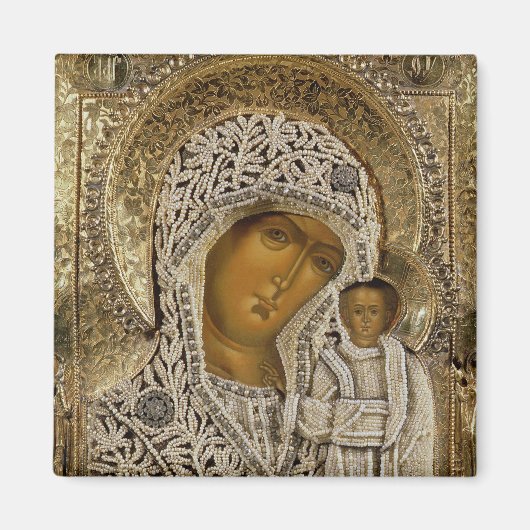 カザンのヴァージンを示すアイコン マグネット (正面)