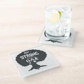 カシとして強いがあって下さい ガラスコースター (アングル)