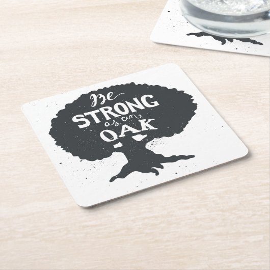 カシとして強いがあって下さい スクエアペーパーコースター (アングル)