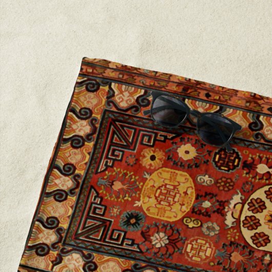 カシのカーペットはオレンジを見る ビーチタオル (インサイチュ)