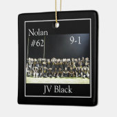 カシのフットボールのパーソナライズなオーナメント セラミックオーナメント (左)