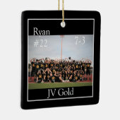 カシのフットボールのパーソナライズなオーナメント セラミックオーナメント (右)