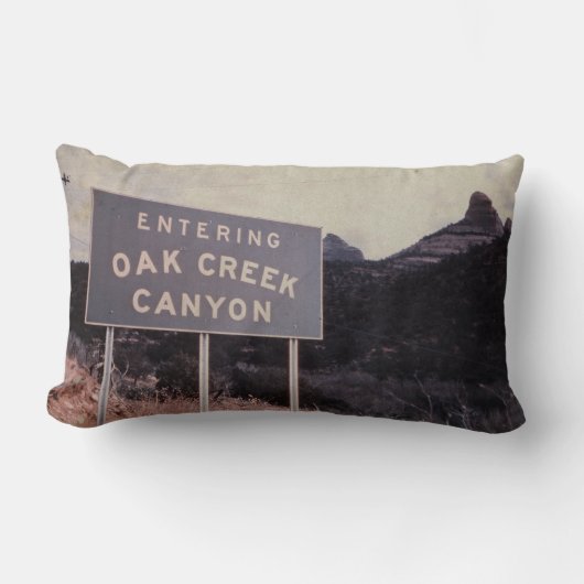 カシの入り江渓谷、レトロのアリゾナの砂漠の景色 ランバークッション (正面)