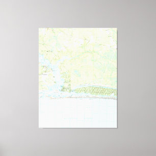 カシの島ノースカロライナMap (1990年) キャンバスプリント