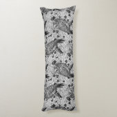 カシの木にフクロウと黒と白 ボディピロー (裏面 (縦))