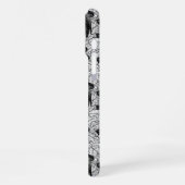 カシの木にフクロウと黒と白 iPhoneケース (左側面)