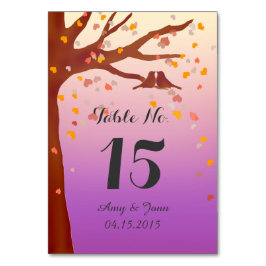 カシの木ロブバードハートテーブル番号love1 テーブルナンバー