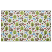 カシの森林パターンのリス ファブリック (ファットクウォーター)