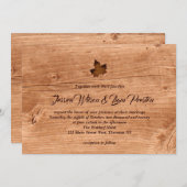 カシの秋のカエデの葉の結婚式招待状 招待状 (正面/裏面)