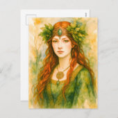 カシの葉の冠を持つケルトの薬液 シーズンポストカード (正面/裏面)