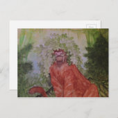 カシの葉の王冠を持つSabretoothのトラ ポストカード (正面/裏面)