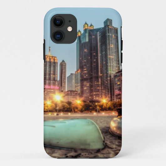 カシの通りのカヌーは日没の後で少しを浜に引き上げます Case-Mate iPhoneケース (裏面)