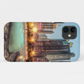 カシの通りのカヌーは日没の後で少しを浜に引き上げます Case-Mate iPhoneケース (裏面(横))