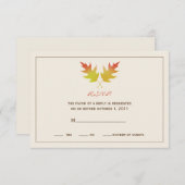 カシは秋の結婚式R.S.V.P.を去ります 出欠カード (正面/裏面)