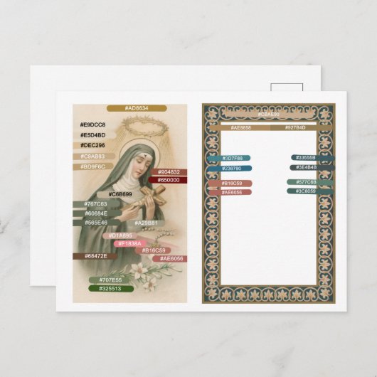 カシアの聖リタのためのカラーパレット(M 015) ポストカード (正面/裏面)