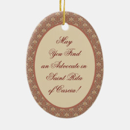 カシアの聖リタ (M 015) オーバル セラミックオーナメント