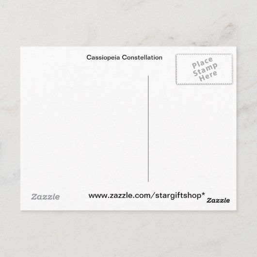 カシオペア星座 ポストカード (裏面)