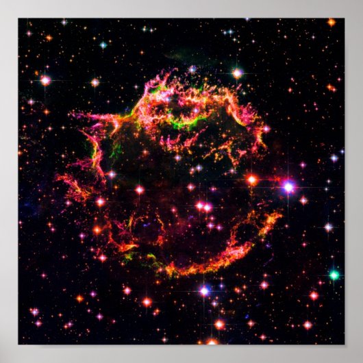 カシオペアA星雲 超新星残骸 宇宙写真 ポスター (正面)