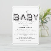 カシスエレガントパープルフローラバイメール赤ちゃんシャワー 招待状 (スタンド正面)