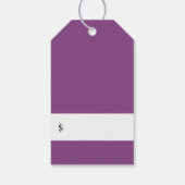 カシスエレガント紫色の水カラーフローラ価格ラベル ギフトタグ (裏面)