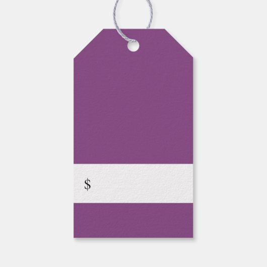 カシスエレガント紫色の水カラーフローラ価格ラベル ギフトタグ (裏面)