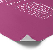 カシスエレガント結婚の座席表の記号 ポスター (角)