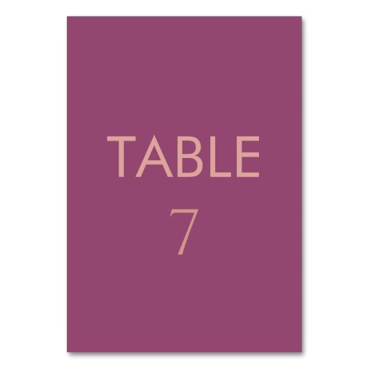 カシスシンプルトレンディーエレガント テーブルナンバー (正面)