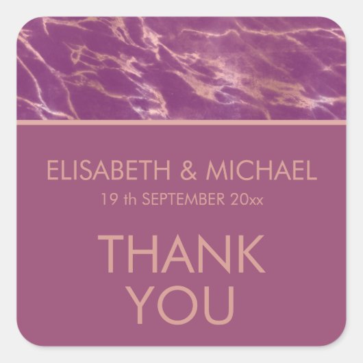 カシスバラ金ゴールドロマンチックエレガント スクエアシール (正面)