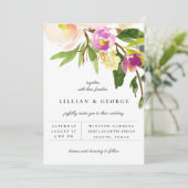 カシスパープルフローラブーケ結婚式招待状 案内状 (スタンド正面)