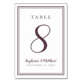 カシスパープル結婚ズモダンシンプルシック テーブルナンバー (正面)