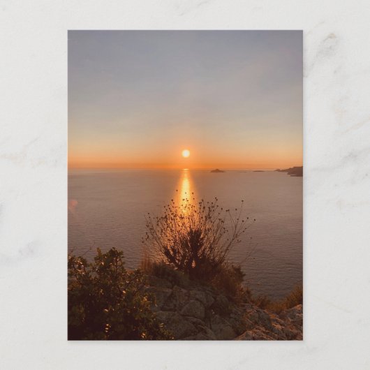 カシスフランスのフランス葉書のリビエラで夕日 ポストカード (正面)