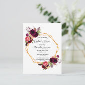 カシスブルゴーニュフローラブライダルシャワー招待 ポストカード (スタンド正面)