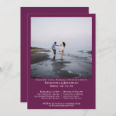 カシスミニマルフォトのリハ結婚ーサルディナー 招待状 (正面/裏面)