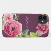 カシスモダンピンク牡丹バラフローラ水彩 Case-Mate iPhoneケース (裏面(横))