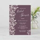 カシス植物紫色ブライダルシャワー 招待状 (スタンド正面)