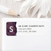 カシス紫色の手色彩の鮮やか大理石戻りラベル ラベル (インサイチュ)