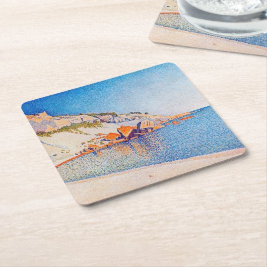 カシス、キャップ・ロンバード、オプス196、シニャック スクエアペーパーコースター (アングル)