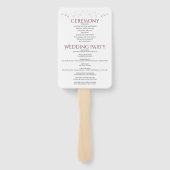 カシス&グレーエレガントなウェディングファンとプログラム ハンドファン (裏面)