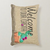 カシタ南西部の花サボテンへようこそ アクセントクッション (正面(垂直))