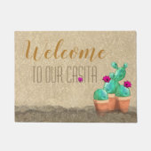 カシタ南西部の花サボテンへようこそ ドアマット (正面)