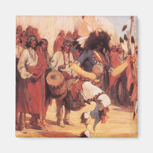 カシディによるヴィンテージ ネイティブ アメリカンズ バッファロー ダンサー マグネット (正面)