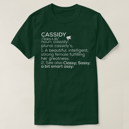 カシディ名カシディ定義カシディ女性名 Tシャツ (デザイン正面)